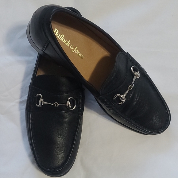 Bullock & Jones men black slip-on shoes size 9